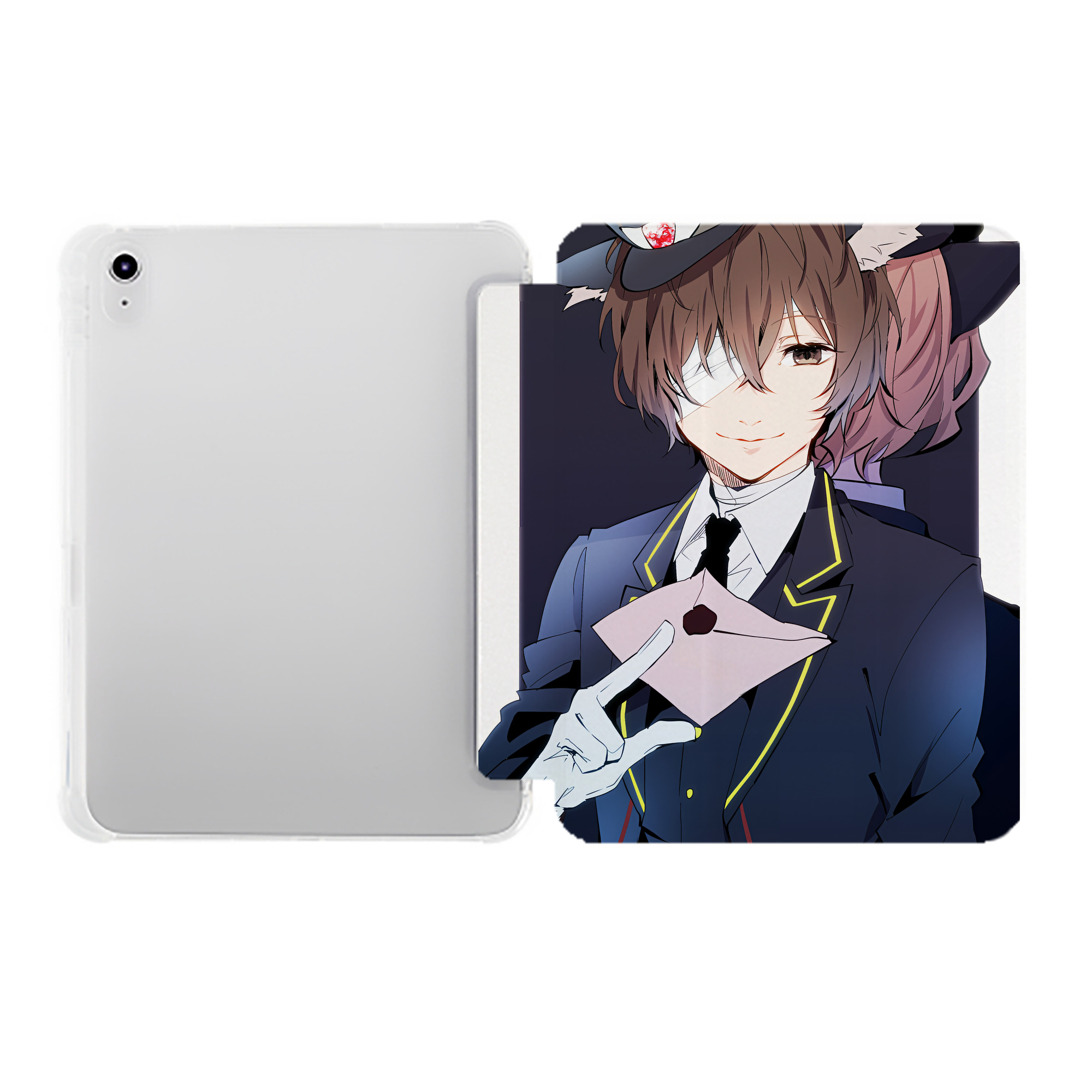 （画像用） 文豪ストレイドッグス Bungo Stray Dogs IPad ケース ペン収納付き 三つ折りスタンド PUレザー×シリコン 対応機種9.5/10.5/10.9インチ